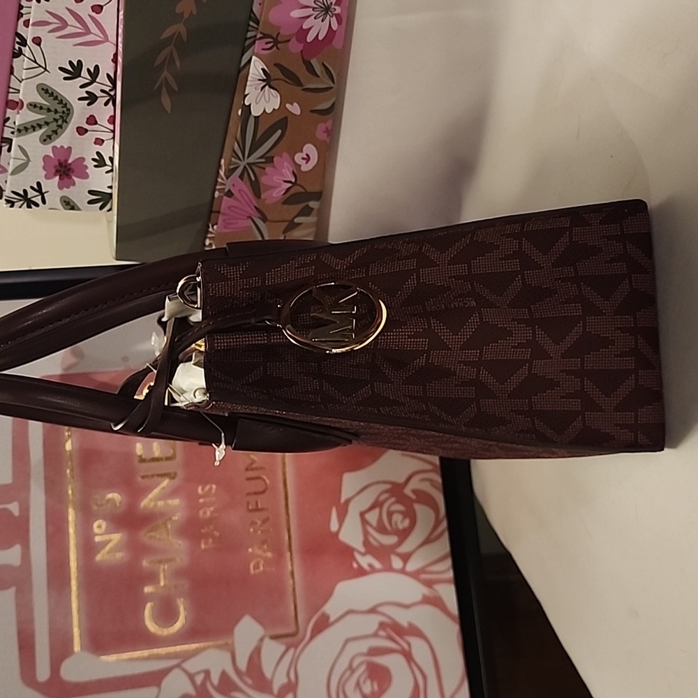 Michael Kors Two-Tone Dark Burgundy and Mauve mini crossbody satchel.  NWT - Picture 4 of 8